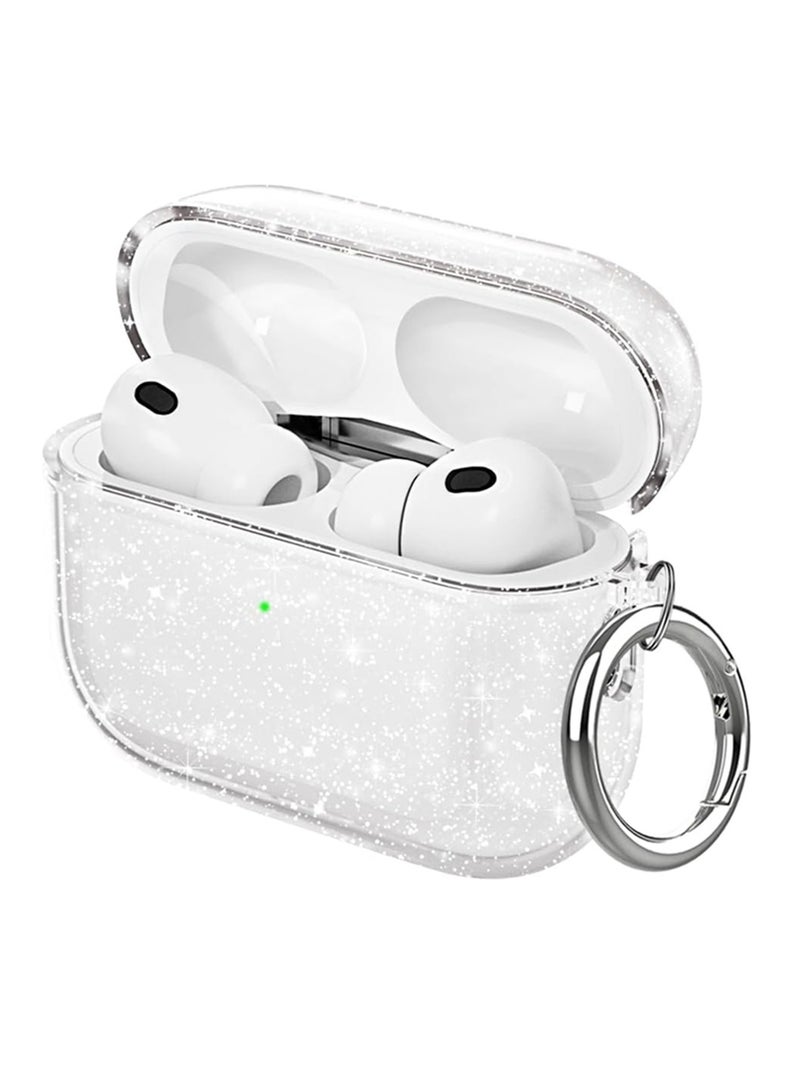 اووكاي جراب شفاف لامع لسماعات Airpods Pro 3، جراب شفاف لامع لامع لسماعات Airpods Pro من الجيل الثالث 2025، جراب ناعم مقاوم للصدمات وجميل من مادة TPU مع حلقة تثبيت (شفاف لامع). - Image 1