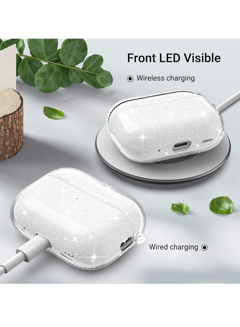 اووكاي جراب شفاف لامع لسماعات Airpods Pro 3، جراب شفاف لامع لامع لسماعات Airpods Pro من الجيل الثالث 2025، جراب ناعم مقاوم للصدمات وجميل من مادة TPU مع حلقة تثبيت (شفاف لامع). - Image 5