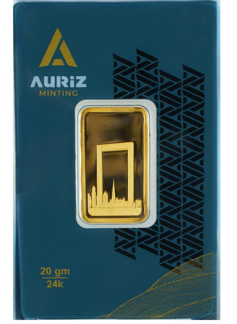 AURIZ MINTING Auriz Minting 20gm 24K Gold Bar Dubai Frame Design - Image 1