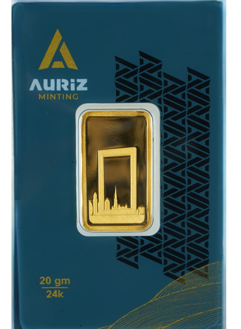 AURIZ MINTING Auriz Minting 20gm 24K Gold Bar Dubai Frame Design - Image 3