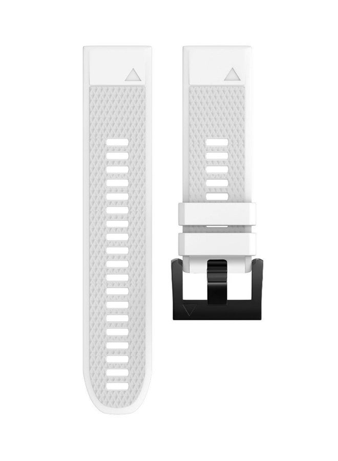 Silicone Replacement Smartwatch Band For Garmin Fenix 5X/3/3 HR GPS White - Image 2