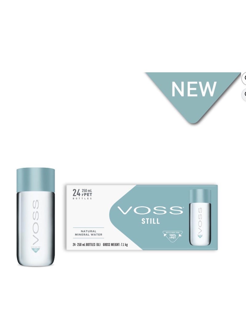 فوس VOSS Premium Mineral Water 250ml x 24-100% RPET Water Bottle - Pure Drinking Still Water with Unique & Iconic Bottle Design - Image 2