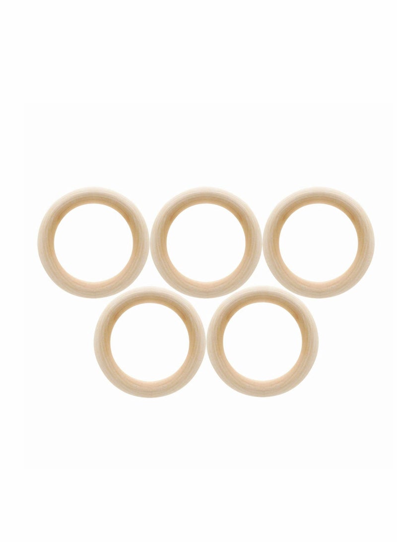 Excefore 50 pcs Natural Wood Rings Smooth Unfinished Wooden Rings for for DIY Craft, Ring Pendant and Connectors Jewelry Making (1.2”,1.6”,2“,2.4”,2.8“) - Image 4