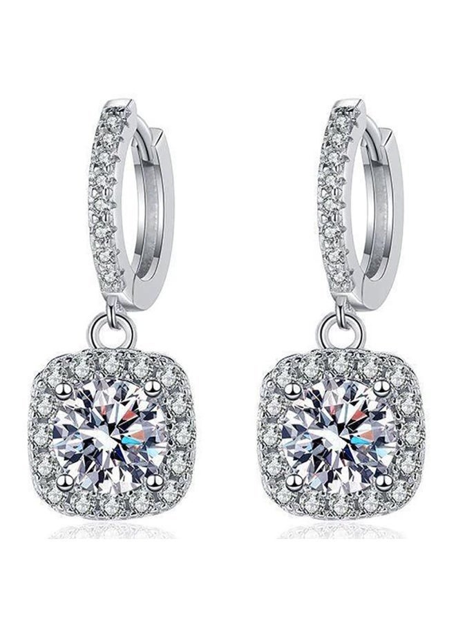 kunshao Fashionable Classic Square Zircon Stud Earrings, 1 Carat Cubic Zirconia Elegant Jewelry for Women Ramadan Eid Gift Wedding Party, Gold - Image 1