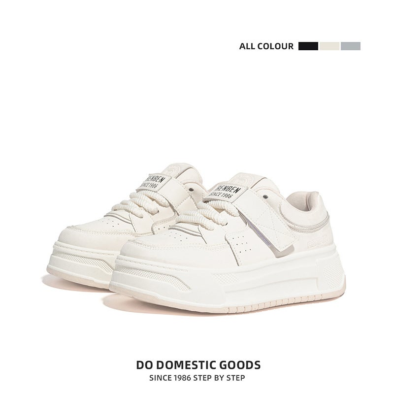 أحذية رياضية نسائية 2024 ربيع مريحة منصة فيلكرو بيضاء أحذية رياضية كاجوال أحذية نسائية - Image 5