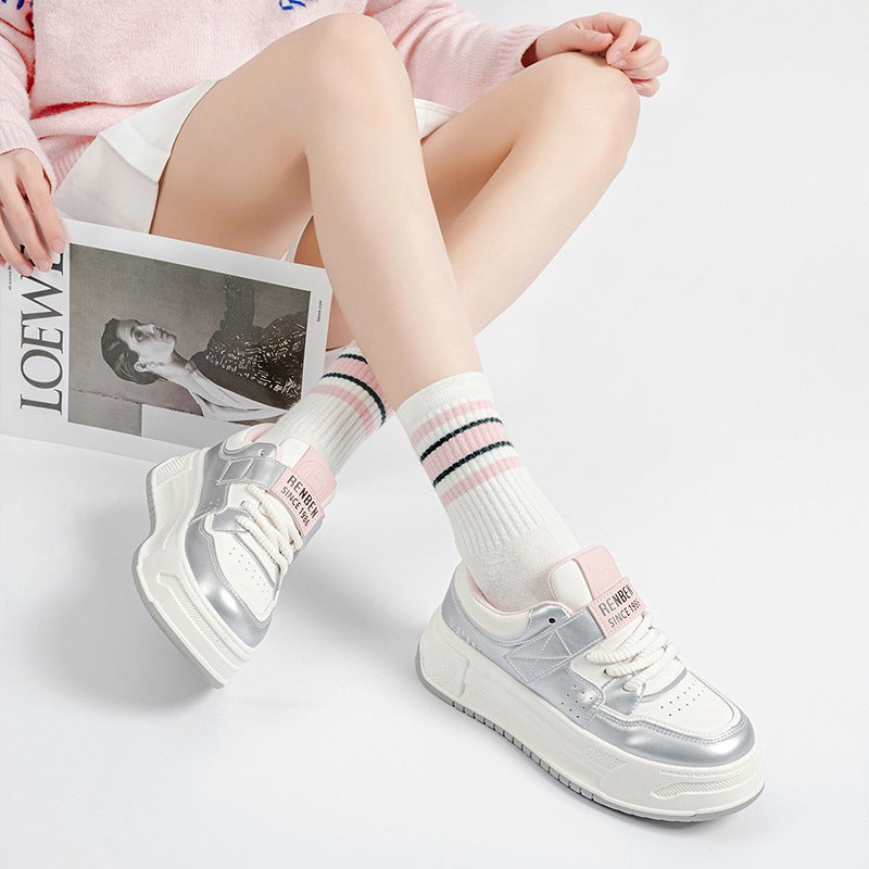 أحذية رياضية نسائية 2024 ربيع مريحة منصة فيلكرو بيضاء أحذية رياضية كاجوال أحذية نسائية - Image 3