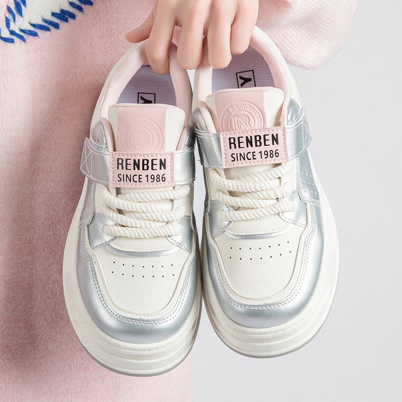 أحذية رياضية نسائية 2024 ربيع مريحة منصة فيلكرو بيضاء أحذية رياضية كاجوال أحذية نسائية - Image 2