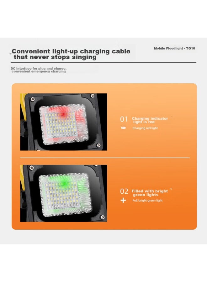 SupFire Supfire Tg10 Rechargeable Led Floodlight For Home, Outdoor, Construction Site, Emergency Lighting, Portable Camping Handheld Searchlight - Image 4