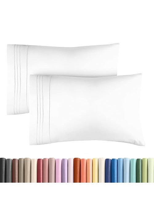 CGK Unlimited Queen Pillow Cases Set of 2  Hotel Quality Queen Pillowcase Covers  UltraSoft Comfortable Cozy Bedding for Women Men Kids  Teens  Wrinkle Free  Machine Washable  White No Pillows Included 