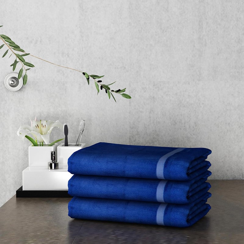 Elarra Home 100 Cotton Bath Towel Super Absorbent Blue Colour Easy Care 700 GSM - Image 2
