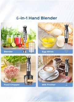 DSP Hand Blender,1500W 6 in 1 Handheld Blender with 304 Stainless Steel Blade,Food Processor,Beaker,Egg Whisk&Milk Frother,Copper Motor,KM1141  - Image 2