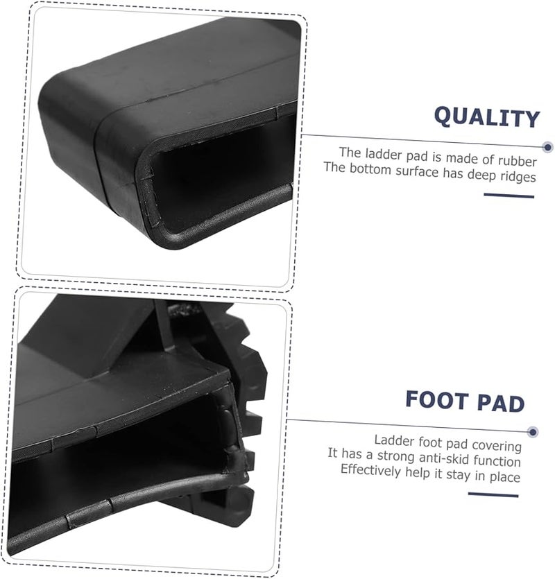 4 Pcs Black Folding Ladder Pads Non Slip Grip Tape for Staircase Floor Protection - Image 3