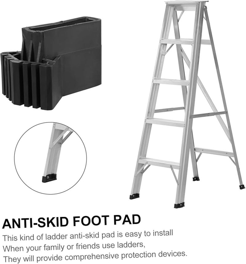 4 Pcs Black Folding Ladder Pads Non Slip Grip Tape for Staircase Floor Protection - Image 4