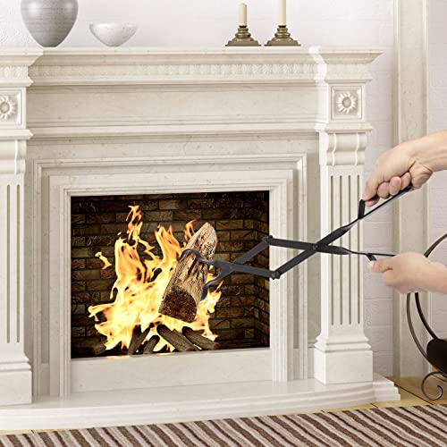 AGM Fireplace Tongs, 26" Fire Pit Accessories Firewood Tongs, Log Grabber for Thick logs, Heavy Duty Wrought Iron FireTongs, Campfire BBQ Stove Tweezers, Outdoor/Indoor - Image 5