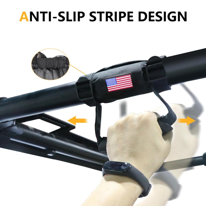 RERPRO UTV ATV Roll Bar Grab Handles Grips Compatible with Polaris RZR Ranger Can Am Kawasaki Wildcat Pioneer Accessories 1.5â€ - 1.75â€ Roll Cage Hand Holds with US Flag, 2 Pack - Image 3