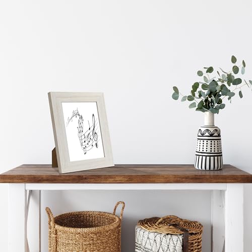 CORE ART 8x10 Picture Frame, Handmade Wood Rustic White Photo Frame Set of 2, High Definition Semi-tempered Glass Wall or Tabletop Display - Image 5