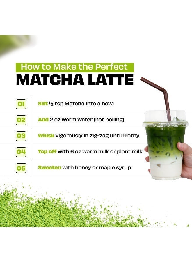 مسحوق شاي الماتشا الياباني التقليدي من ريحان ليف - درجة احتفالية فاخرة للاتيه والسموذي، غني بمضادات الأكسدة، 100 جرام - Image 2