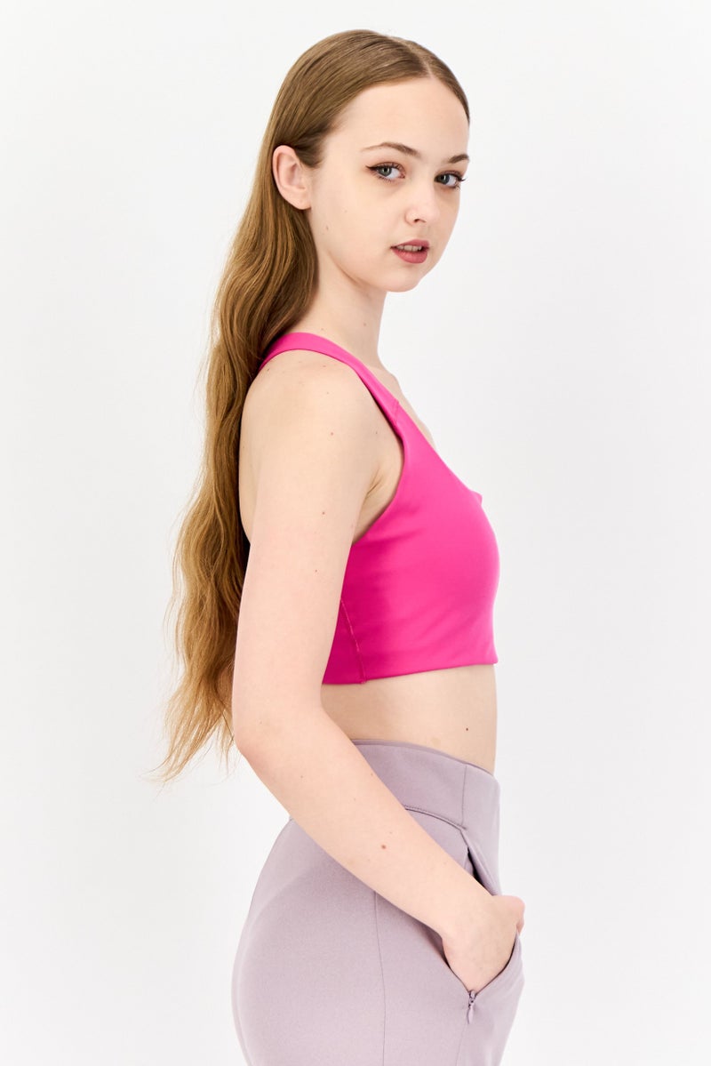 Adidas Women Sportswear Fit Training Sports Bra, Dark Pink - Image 4