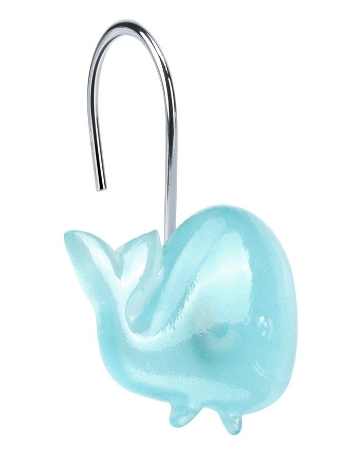 SIMPLE CLEVER HOMES 365 Glow in The Dark Sea Life Shower Hooks 12 Pcs Funny Ocean Animal Bathroom Décor (Whale, Crab, Turtle, Clownfish), Stainless Steel S-Hooks & Glowing Resin, Blue Underwater Theme Kids Bathroom Decor - Image 4