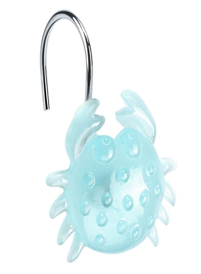 SIMPLE CLEVER HOMES 365 Glow in The Dark Sea Life Shower Hooks 12 Pcs Funny Ocean Animal Bathroom Décor (Whale, Crab, Turtle, Clownfish), Stainless Steel S-Hooks & Glowing Resin, Blue Underwater Theme Kids Bathroom Decor - Image 2