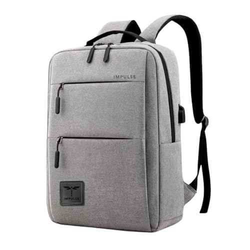 Impulse Empower Elite Laptop Backpack for Men & Women | 25L Polyester School & College Bag | USB Charging Port | Padded Laptop Sleeve | Multiple Pockets with Bottle Holder | Grey - Image 1