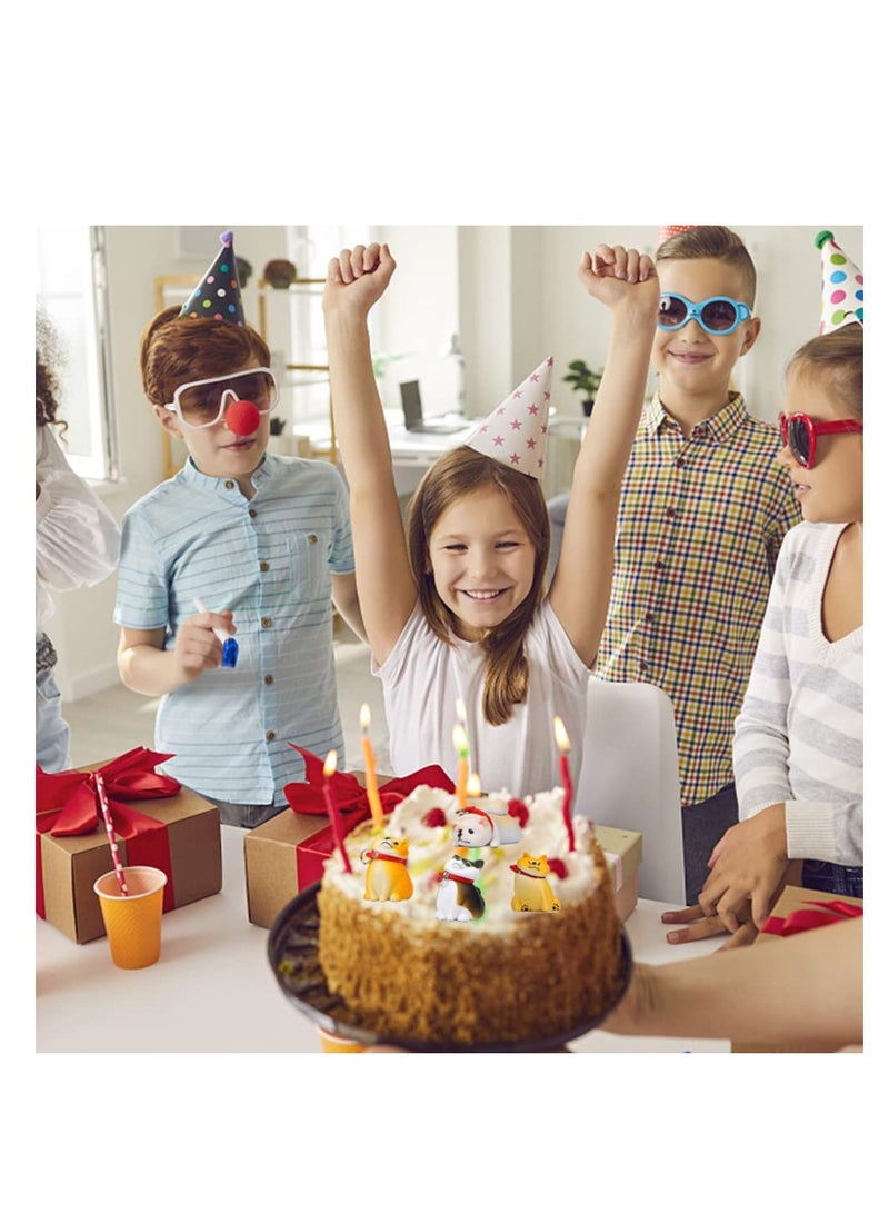 Excefore تمثال كلب شيبا صغير، مجموعة 4 قطع من زينة شيبا إينو اللطيفة، تغطيات كعكة كلب، ألعاب كلب للأطفال، لعبة تمثال شيبا إينو، للعيد، هدية، تعليمية للأطفال، ألعاب تعليمية - Image 4