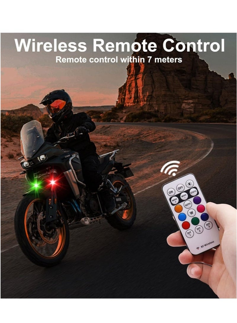 4PCS Wireless LED Strobe Lights with Remote Control, 8 Colors USB Charing Waterproof Anti-Collision Led Emergency Warning Lights for Car Motorcycle Drone Aircraft Bike - Image 3