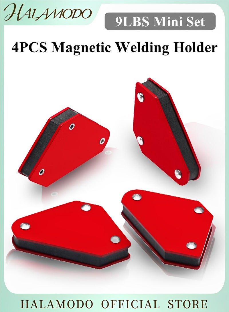 هالامودو 4 قطع مغناطيسات لحام 9 رطل مغناطيسات لحام صغيرة للخدمة الشاقة ومغناطيسات لحام صغيرة للخدمة الشاقة 4 قطع، حامل مغناطيس لحام مغناطيسي بزاوية 45، 90، 135 درجة - Image 1