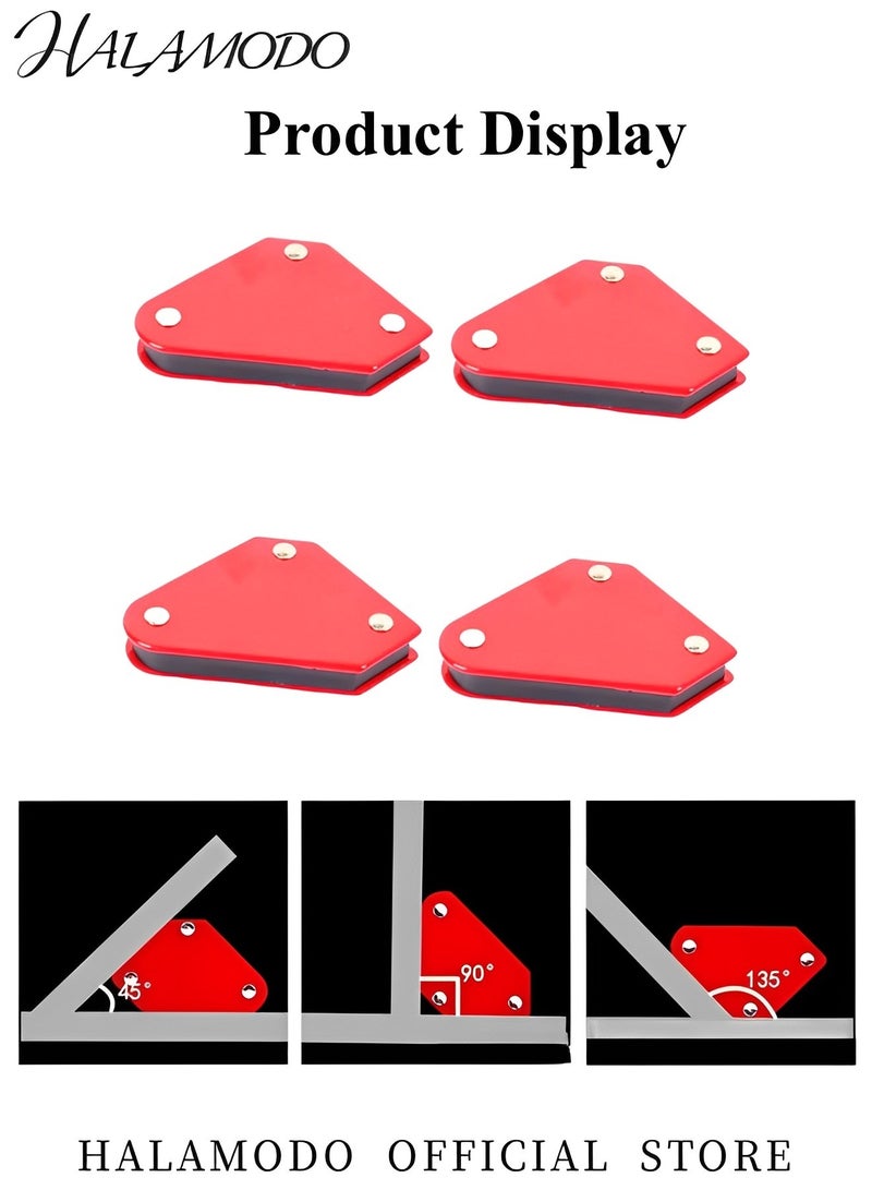 هالامودو 4 قطع مغناطيسات لحام 9 رطل مغناطيسات لحام صغيرة للخدمة الشاقة ومغناطيسات لحام صغيرة للخدمة الشاقة 4 قطع، حامل مغناطيس لحام مغناطيسي بزاوية 45، 90، 135 درجة - Image 2