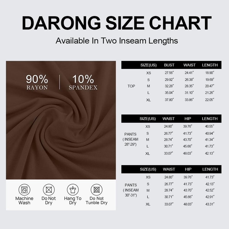 Darong Women's 2 Piece Outfits Lounge Sets Sleeveless Tank Tops Wide Leg Pants Sets Tracksuits Match Sets 9054A(inseam28-29) Coffee M - Image 5