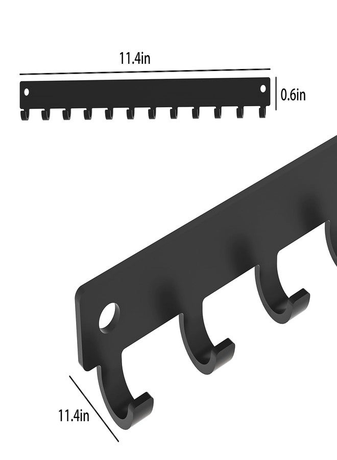 Pengup Necklace Holder Organizer Wall Mount,12 Hooks Metal Jewelry Hanger Organizer for Necklace Bracelet Chains, Black (2) - Image 5