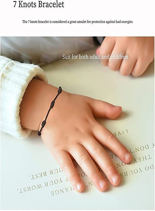 SUSVIJ Evil Eye Protection Bracelet Adjustable Black Thread Nazar Dhaga for Men, Women, Boys & Girls Handmade Rosary Style Unisex Wristband Pack of 1 - Image 3