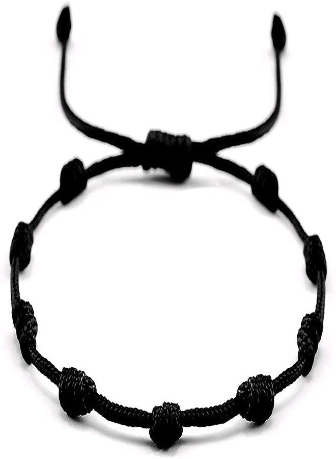 SUSVIJ Evil Eye Protection Bracelet Adjustable Black Thread Nazar Dhaga for Men, Women, Boys & Girls Handmade Rosary Style Unisex Wristband Pack of 1 - Image 1