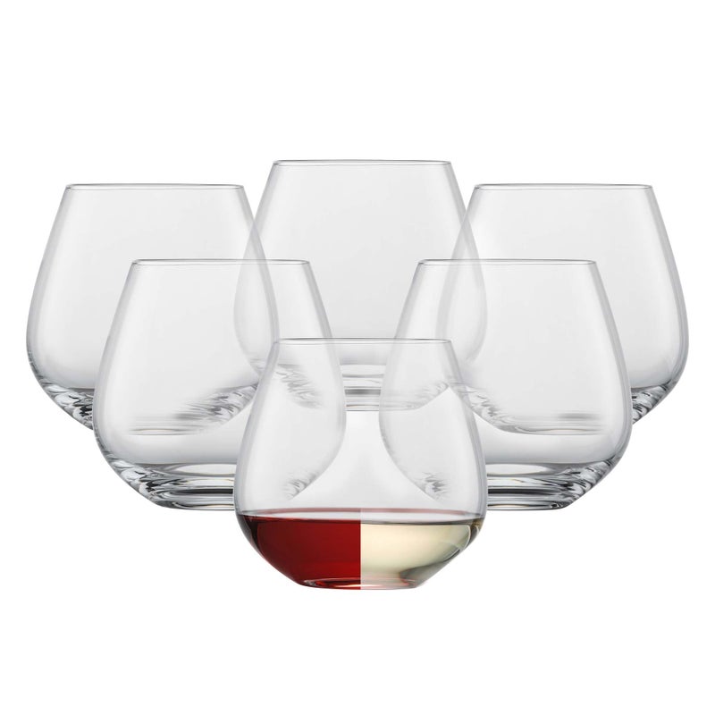 SCHOTT ZWIESEL Fort Rocks Glass Set of 6 Stemless Tumbler for Various Types of Wine DishwasherSafe Tritan Crystal Glasses Made in Germany 20 Ounce