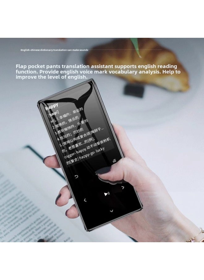 Bluetooth Mp3 English Listening Walkman Student Version Small Portable Mp4 Slim Mp5 Music Player Mp6-Colour:Cool Black (ultimate Edition) English Dictionary + Bluetooth Function-Capacity:40gb-official Standard