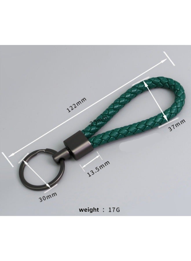 3pcs Woven Leather Rope Keychain Zinc Alloy Buckle Head Keyring Ring Car Key Pendant (Black * 1pc, Brown * 1pc, White * 1pc) - Image 5