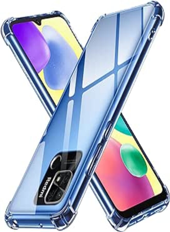 ivoler Case for Xiaomi Redmi 10A / 9C / 9C NFC, Ultra Transparent Shockproof Silicone Protective Case with Reinforced Corners, Clear Thin Soft TPU Bumper Cover