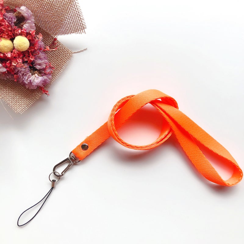 12Mm Pure Color Webbing Mobile Phone Lanyard Water Cup Rope Work Id Card Holder Lanyard Key Chain Lanyard Work Badge - Image 1