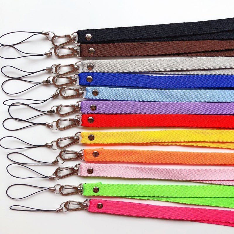 12Mm Pure Color Webbing Mobile Phone Lanyard Water Cup Rope Work Id Card Holder Lanyard Key Chain Lanyard Work Badge - Image 3