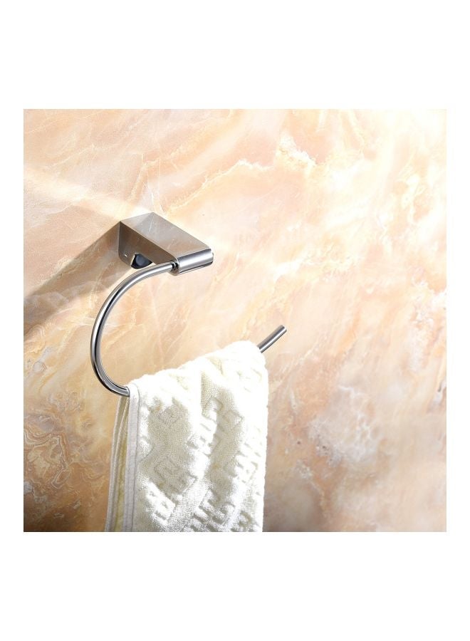 NIBEMINENT Wall Mounted Towel Holder Silver 21x13cm - Image 2