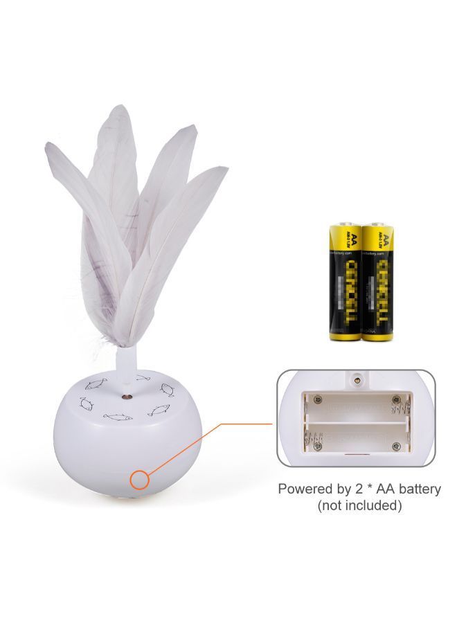 NIBEMINENT Rotating Tumbler Ball Feather Spinner White - Image 2