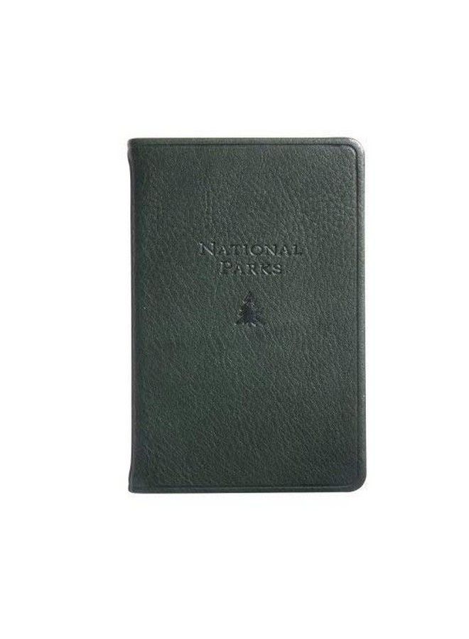 Graphic Image U.S. National Parks Guide & Journal Genuine Leather 5" Green  - Image 1