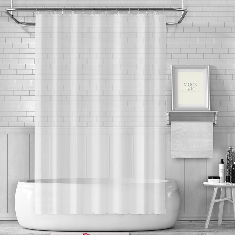 Waterproof Thick PEVA Shower Curtain with Hooks Semi-Permeable 