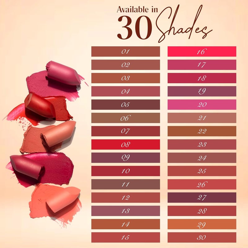 Just Gold Long Lasting Matte Finish Creamy matte lipstick with nourishment of vitamin E and Aloe vera L28 Blush - Image 4