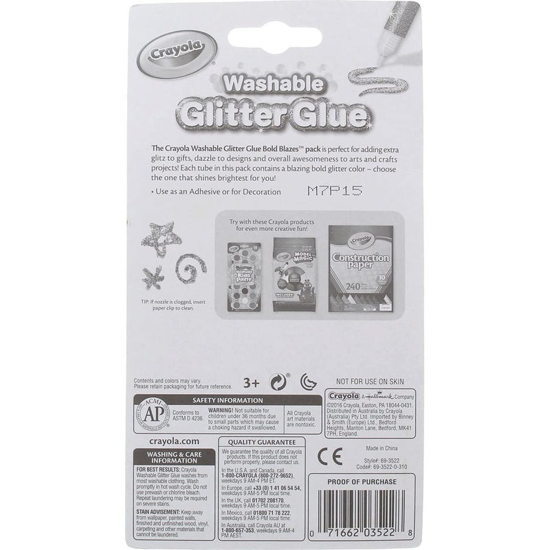 Crayola Washable Glitter Glue, Bold Blazes, Colors may vary, 5 Count, 1.75 oz - Image 3
