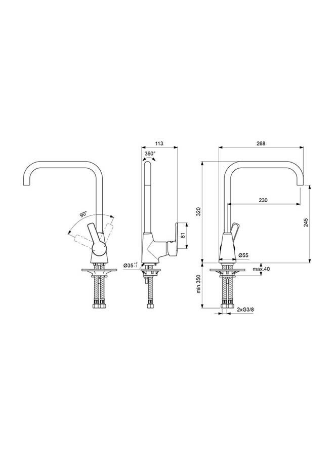Ideal Standard Idealstream Kitchen Mixer With Swiveling Tubular Spout - Image 2
