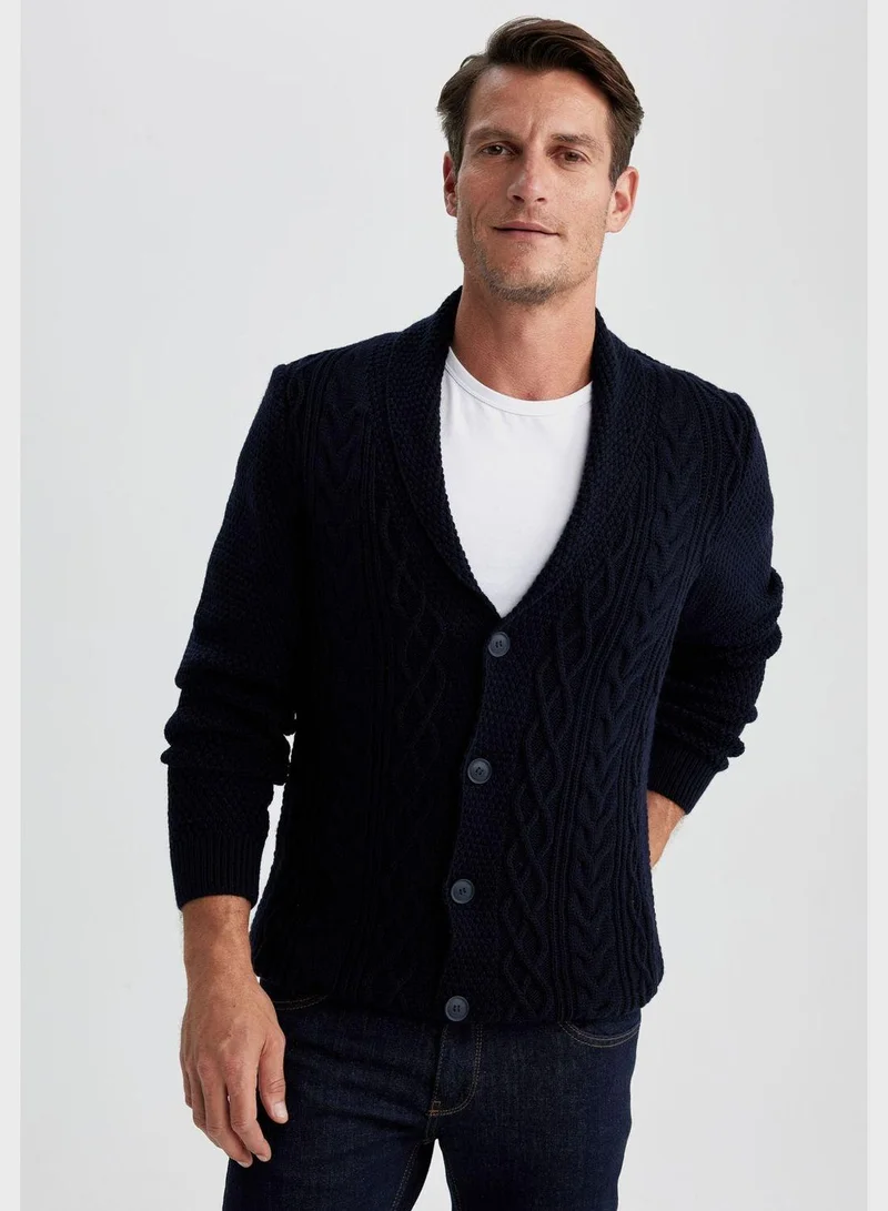 DeFacto V-Neck Knitted Cardigan