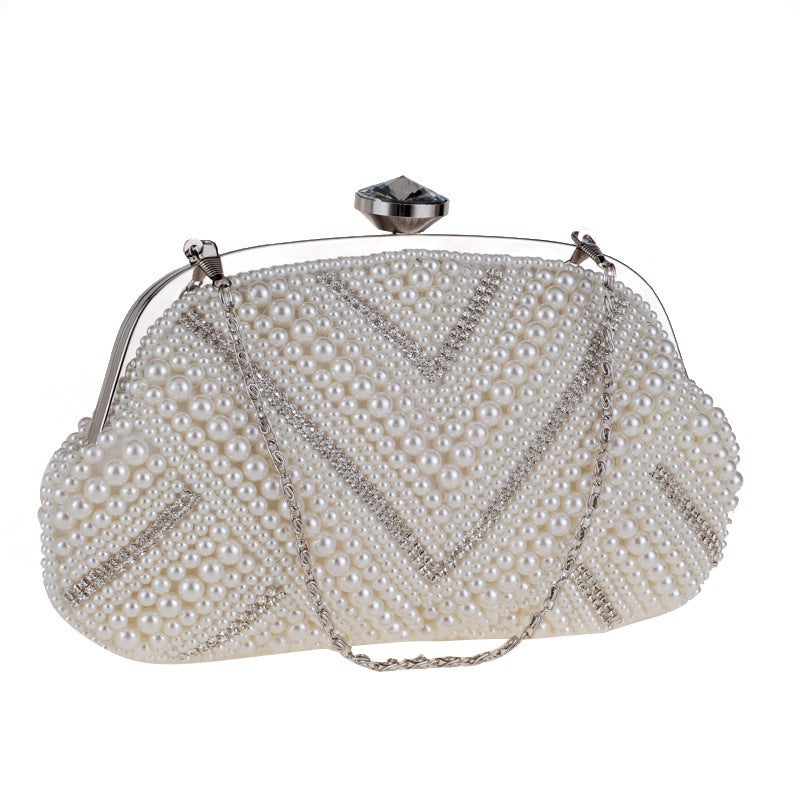 Supply Evening Bag Handicraft Bag Beaded Embroidered Bag Beaded Dress Evening Bag 747202 Pearl White Women - Image 1