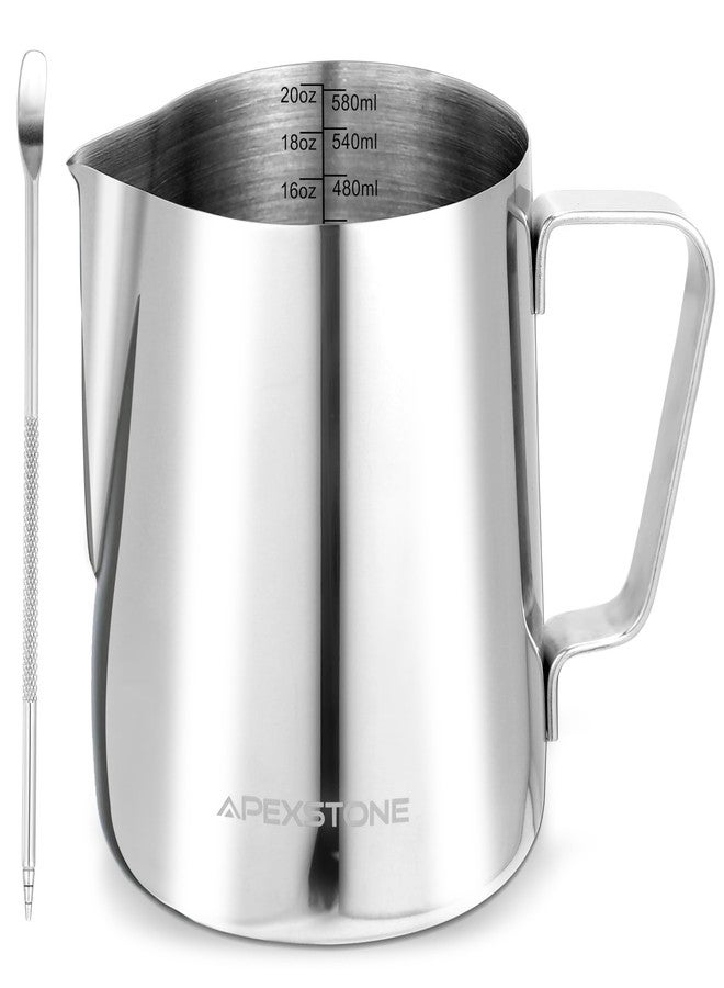 Apexstone Espresso Milk Frothing Pitcher 20 oz, Espresso Steaming Pitcher 20 oz, Coffee Milk Frothing Cup, Coffee Steaming Pitcher 20 oz/600 ml - Image 1