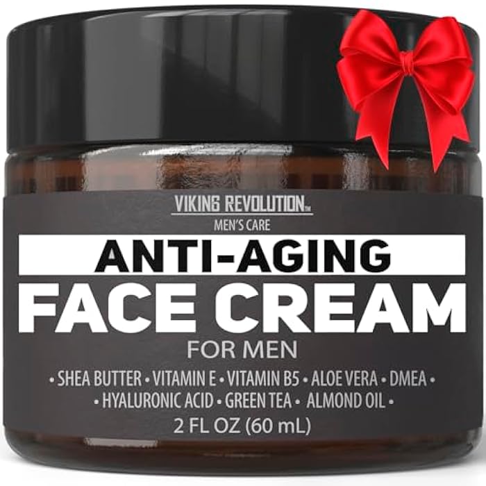 Viking Revolution Mens Anti Aging Face Cream - Mens Face Moisturizer for Men with Hyaluronic Acid, Aloe Vera, Vitamin E - Wrinkle Cream for Men with Vitamin B5, Green Tea (2 Fl Oz) - Image 1